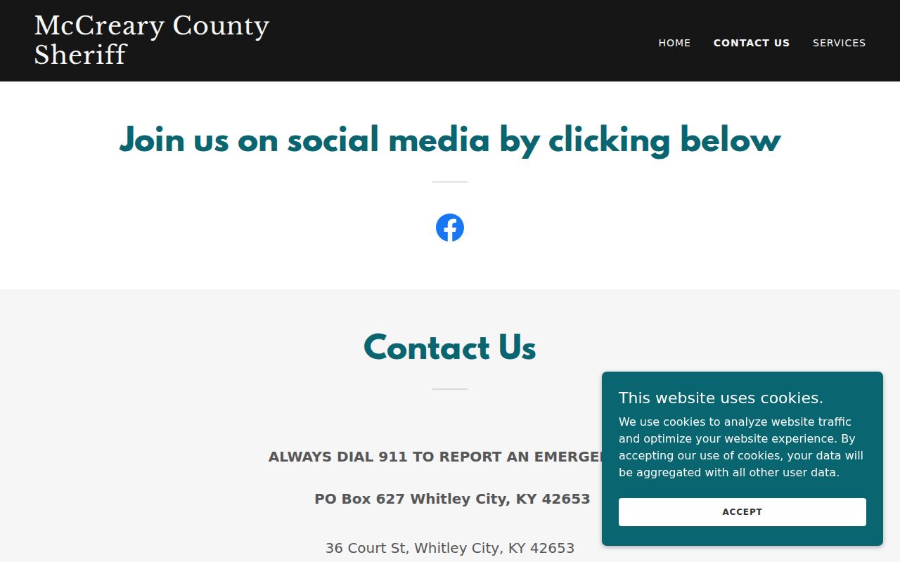 McCreary County sheriff contact for arrest record requests