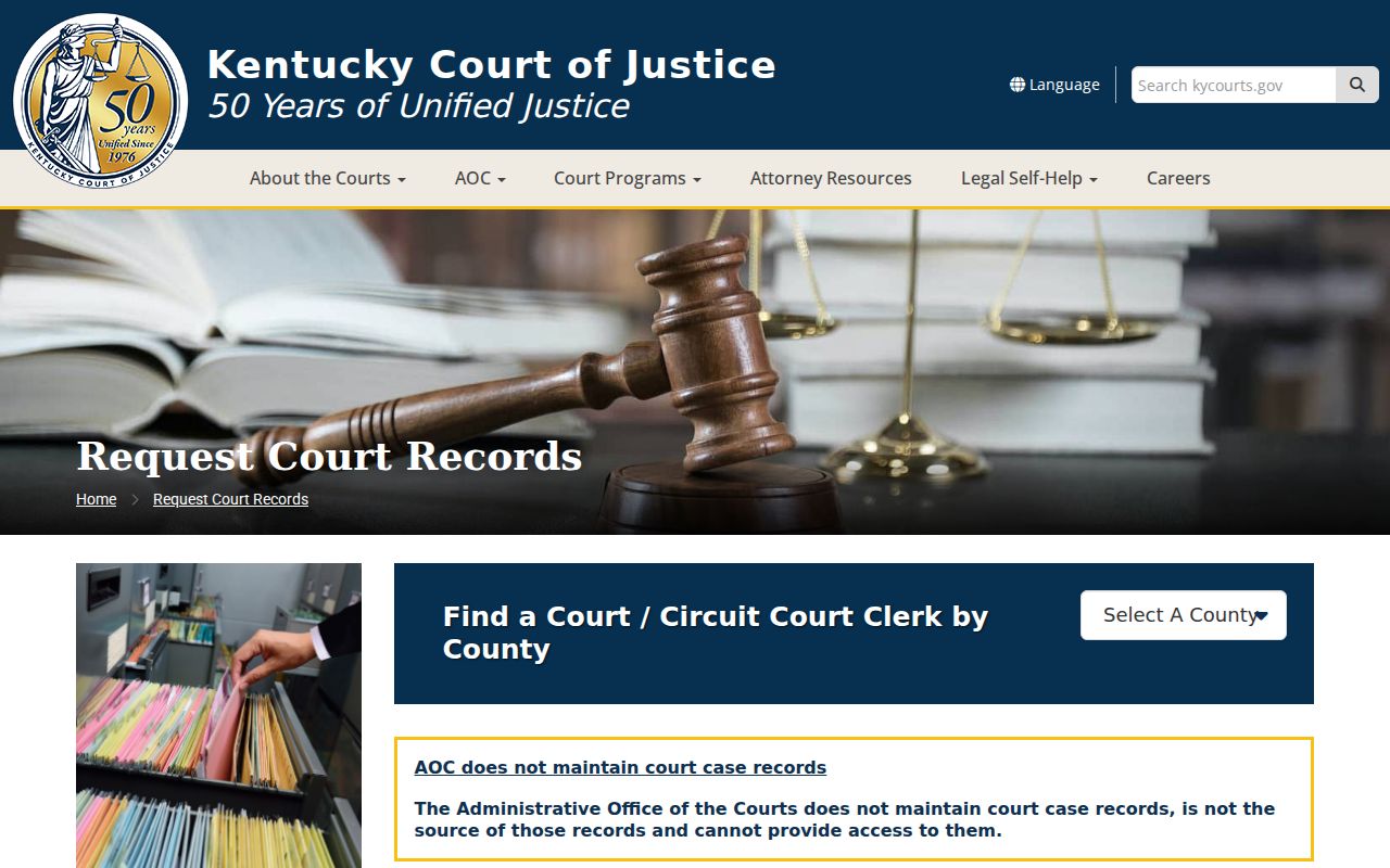 McCreary County court case record request instructions