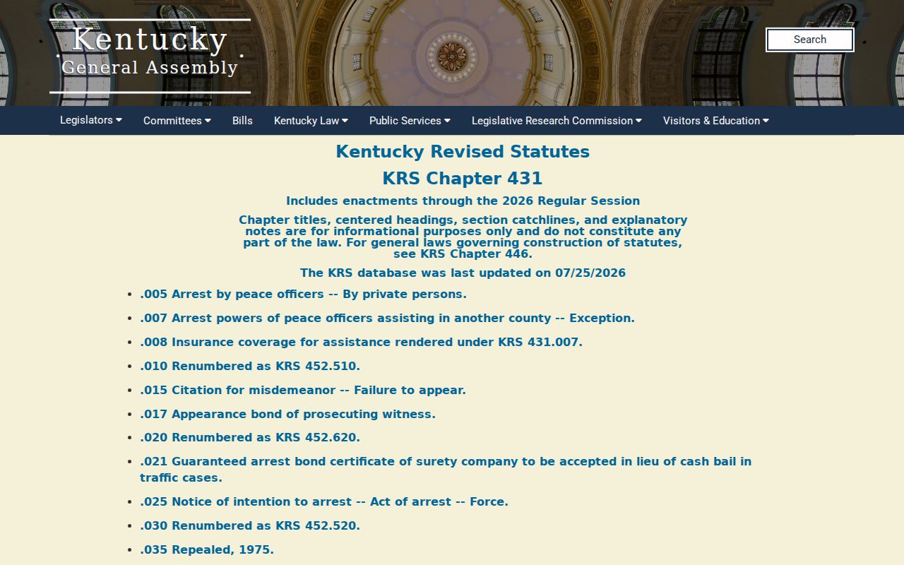 McCreary County criminal court case procedure statutes