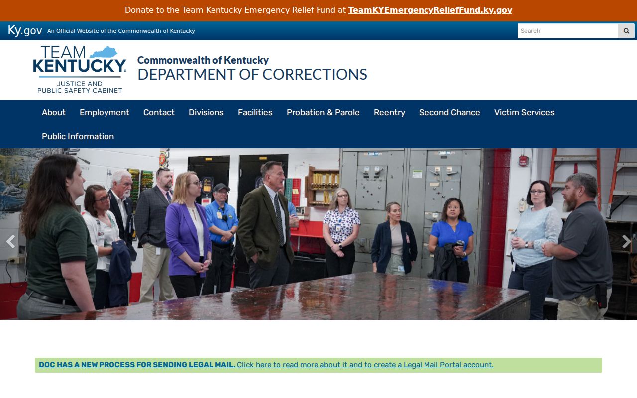 Kentucky Department of Corrections source for Pine Knot state custody records